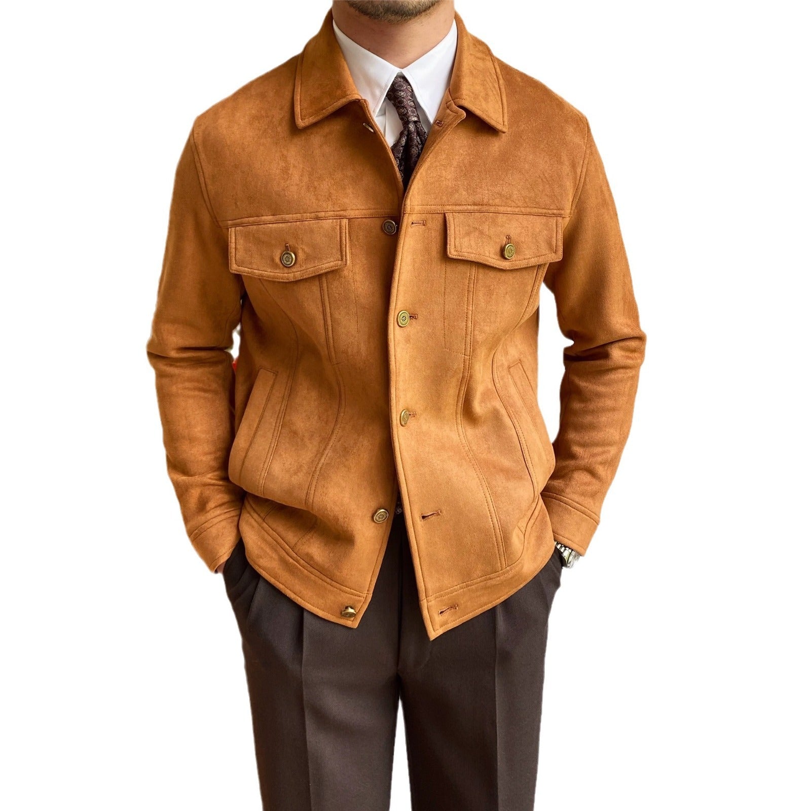 Solid Color Casual Retro Easy Matching Coat