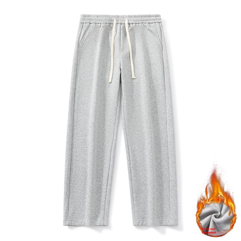 Autumn And Winter Velvet Padded Casual Pants Loose Straight for men