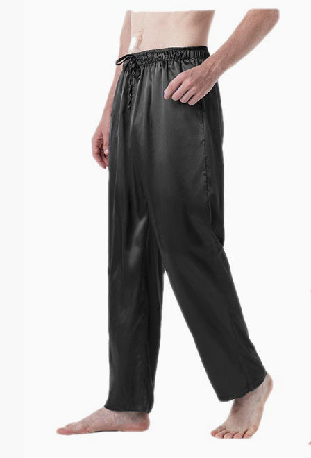 Men's Pure Color Silk Pajama Pants