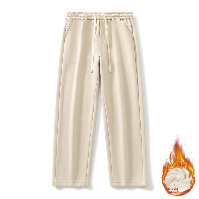 Autumn And Winter Velvet Padded Casual Pants Loose Straight for men
