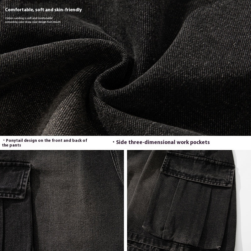 Summer New Loose Side Three-dimensional Large Pocket Leisure Fifth Pants