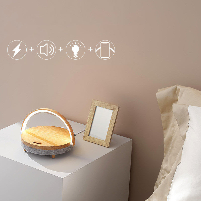 Wireless Charging LED Night Light, Wireless charging technology, charging to about 90%, slow down the direct current, prolong the battery life of the mobile phone ,bleutooth speaker and mobile phone holder 4-1