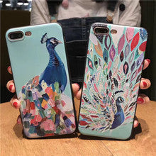 Compatible with Apple , Embossed Cartoon Peacock Mobile Shell Soft Cover