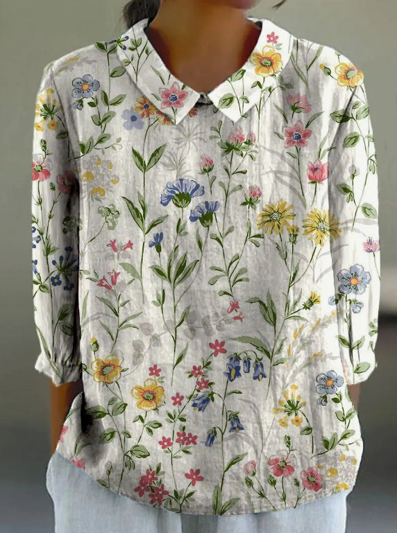 Women's Fashion Short Sleeve Printed Pullover