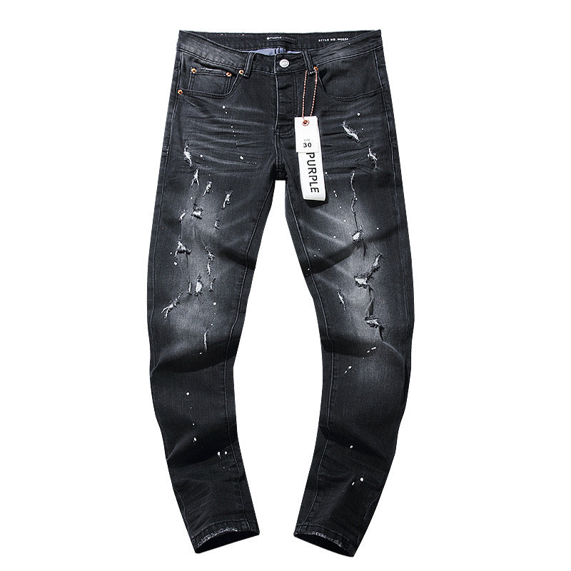 American High Street Hole & Patch Trendy Retro Straight Jeans for men