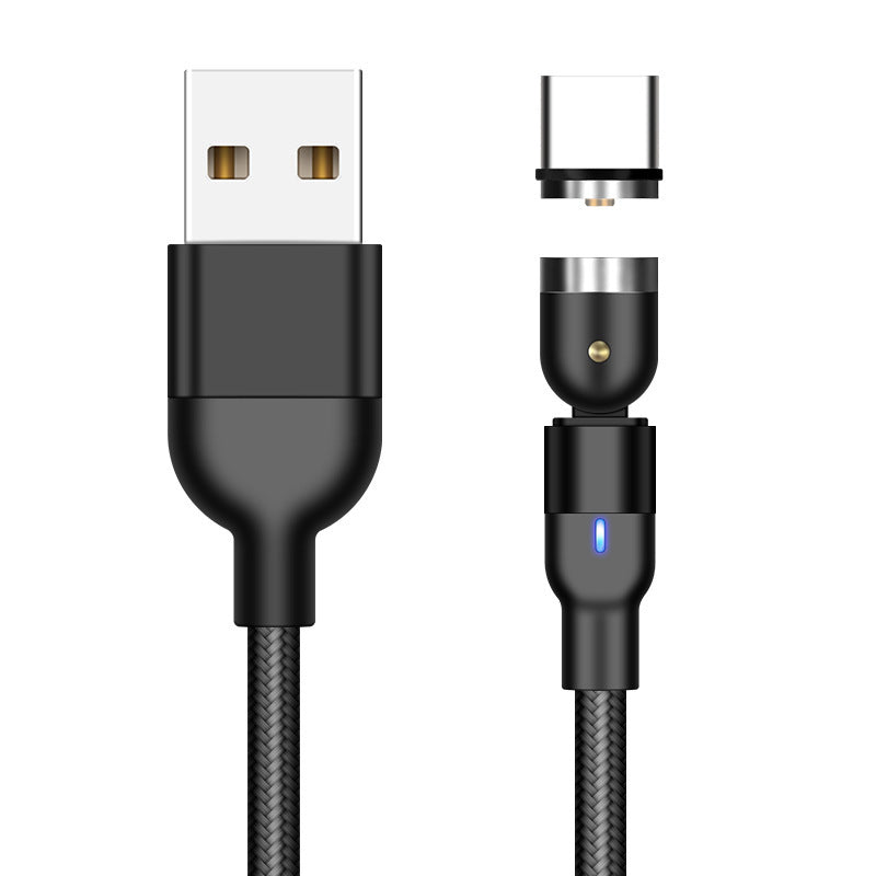 Magnetic Data Cable 540 Degree 180 Degree Rotating Charging Cable Blind Suction Three-in-one Bent Magnetic Cable,3 in 1