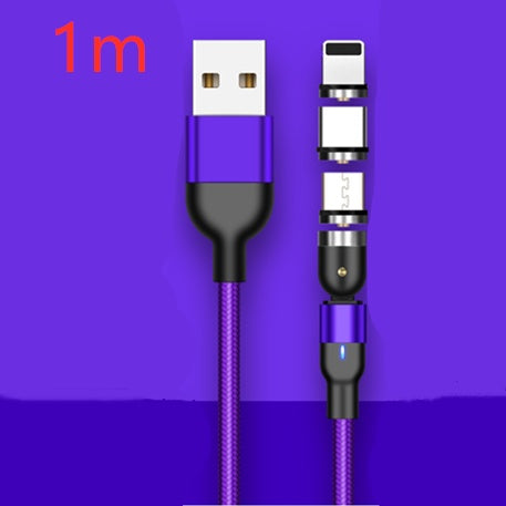 Magnetic Data Cable 540 Degree 180 Degree Rotating Charging Cable Blind Suction Three-in-one Bent Magnetic Cable,3 in 1