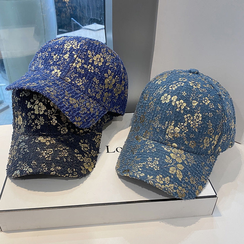 Retro Printed Peaked Cap Korean Style Distressed
