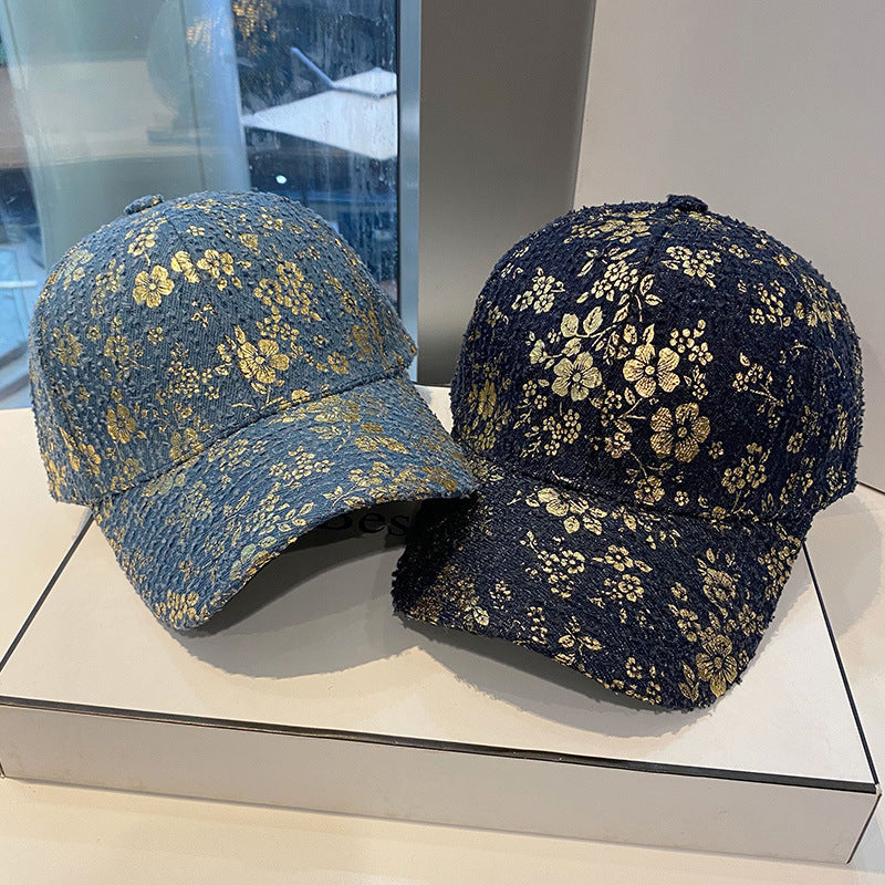 Retro Printed Peaked Cap Korean Style Distressed