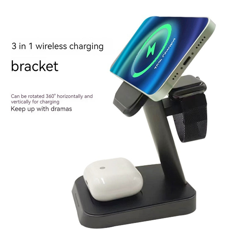 Mobile Phone Vertical Wireless Charger Watch Wireless Charger Mobile Phone Wireless Three-in-one Charger, 3 in 1