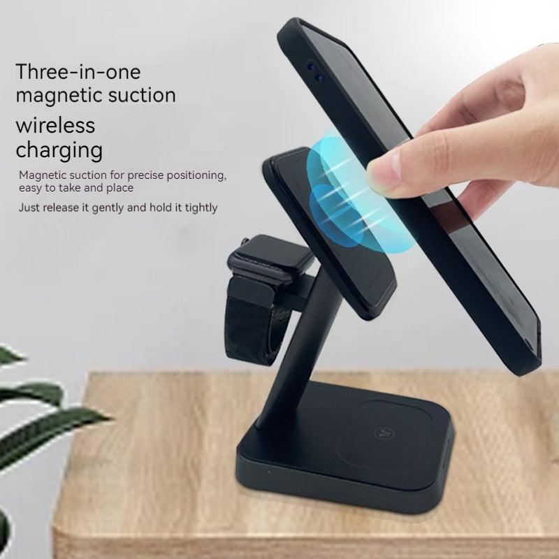 Mobile Phone Vertical Wireless Charger Watch Wireless Charger Mobile Phone Wireless Three-in-one Charger, 3 in 1