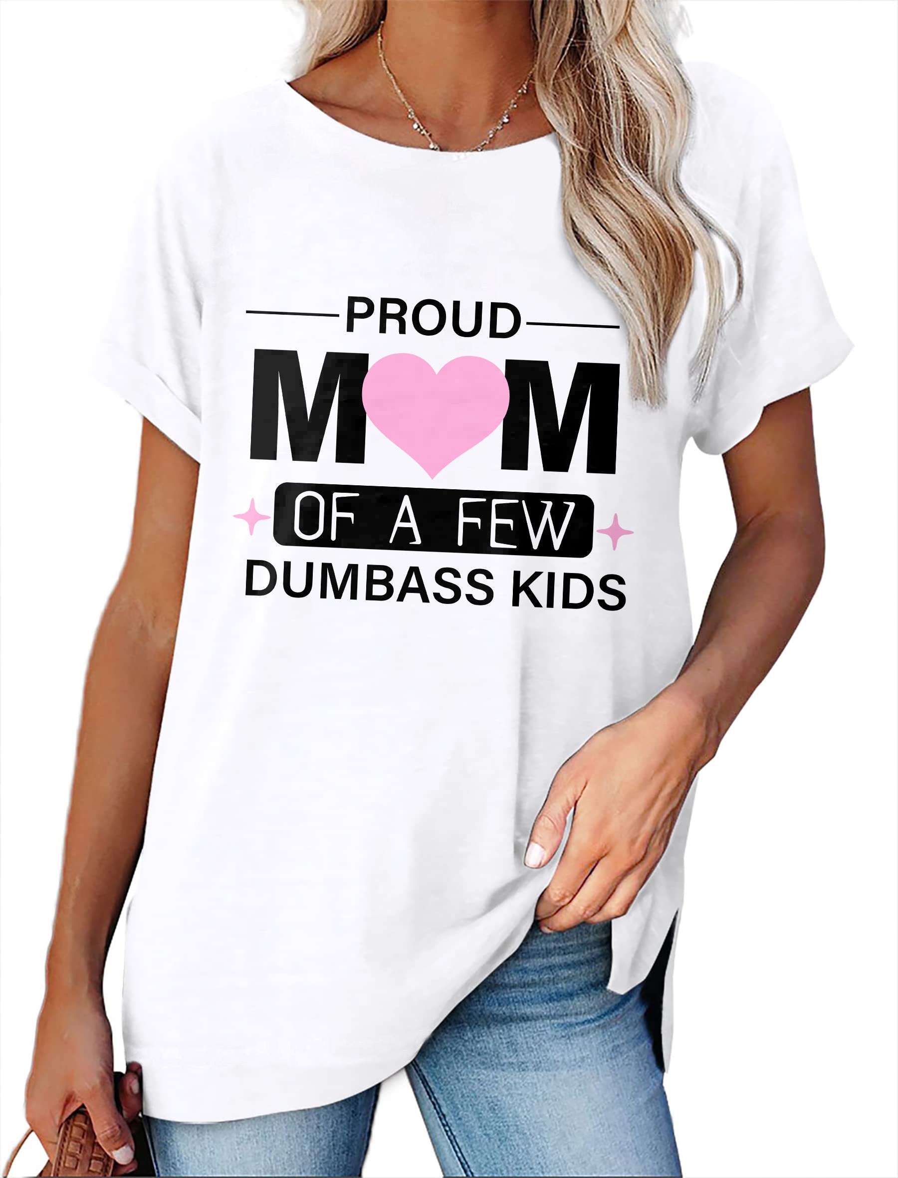 Women's Minimalist Printed Casual Round Neck Short Sleeved Shirt