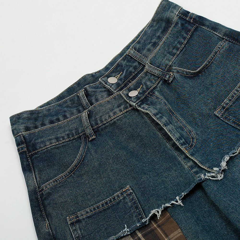 Men's High Street Loose-fitting Wide-leg Trousers jean for men