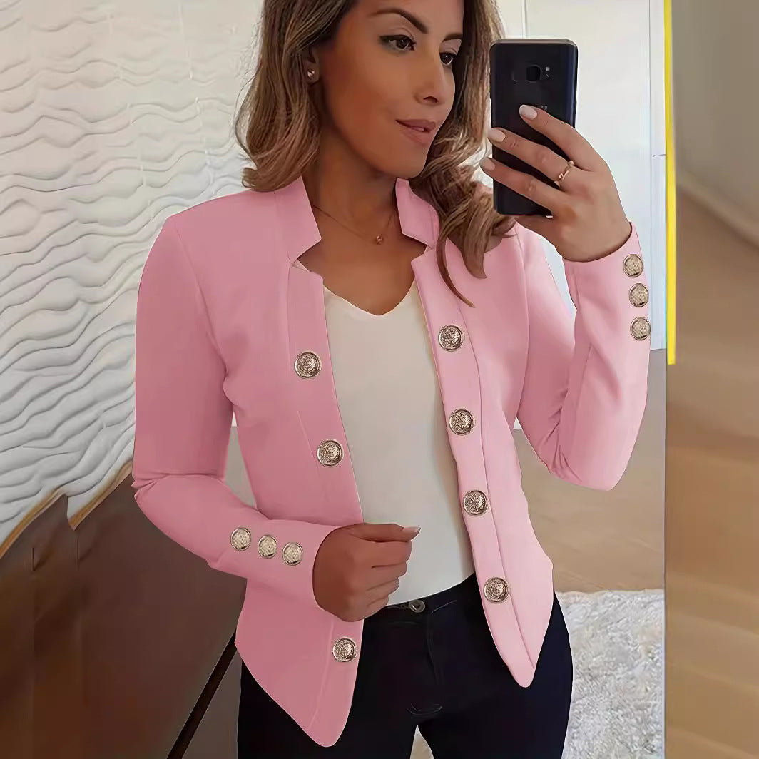 Women's Fashion Cuff Button Small Suit