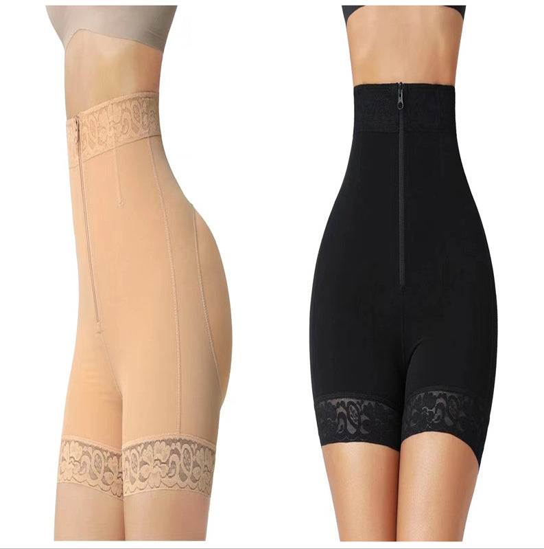 women New Hip Slimming Clothes Abdominal Pants Zipper Hip Lifting