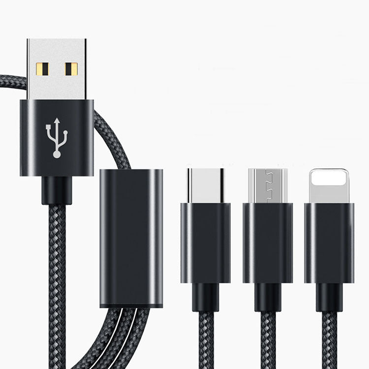 Three-in-one charging cable for mobile phones 3 in 1