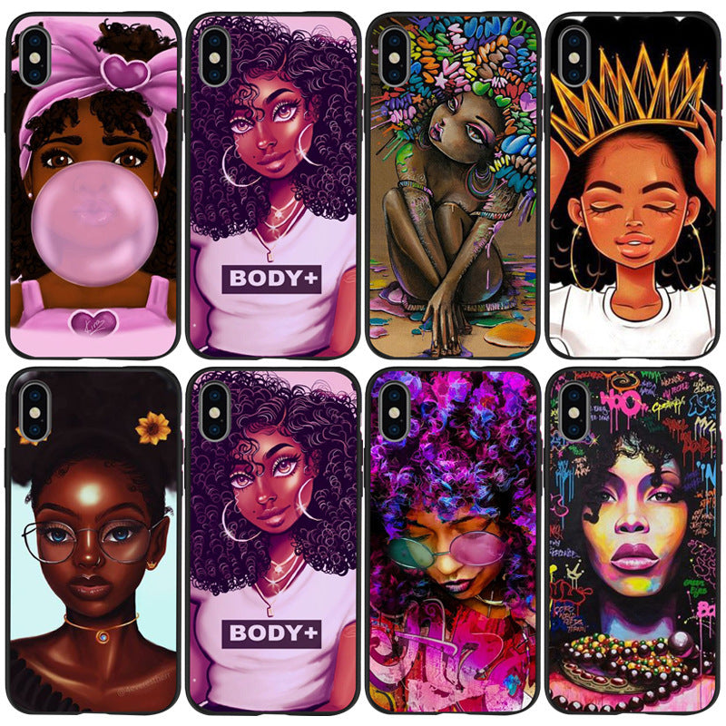 Fashion girl phone case, compatible with iPhone
