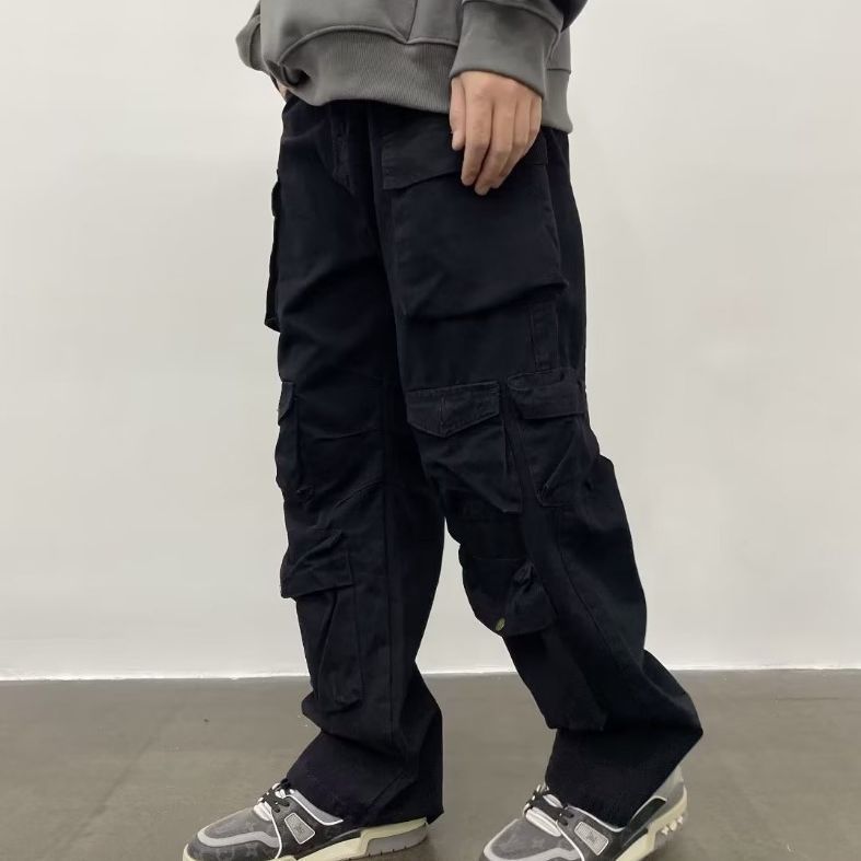Straight Quality Cotton Army Green Casual Pants for men