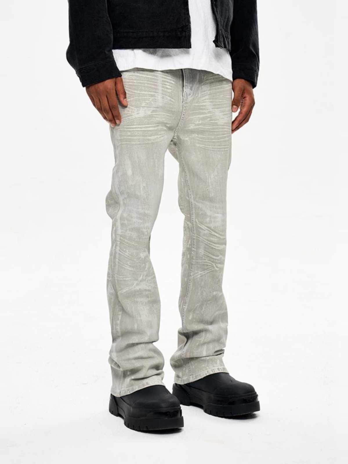 Gray And White Coating Brush Wax Brush Glue Skinny Jeans