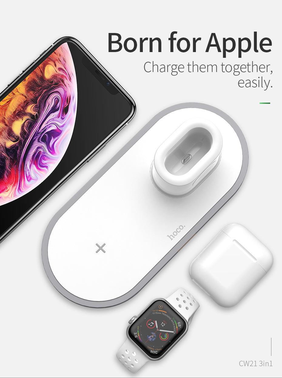CW20 wireless mobile phone charger, apple watch charger, and air... 3 in1