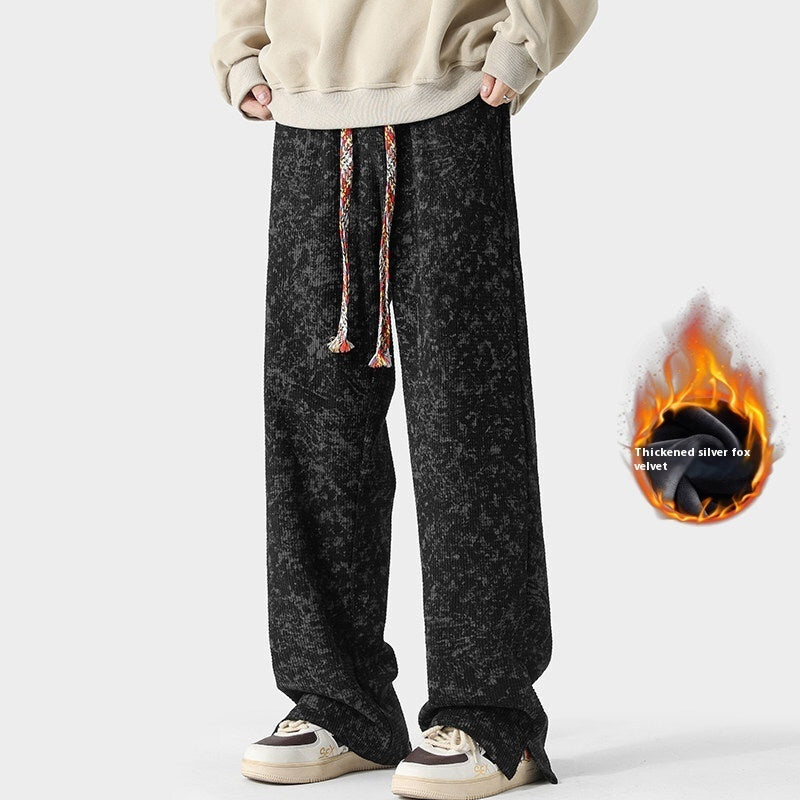 Straight Loose Pu Shuai Casual Long Pants for men