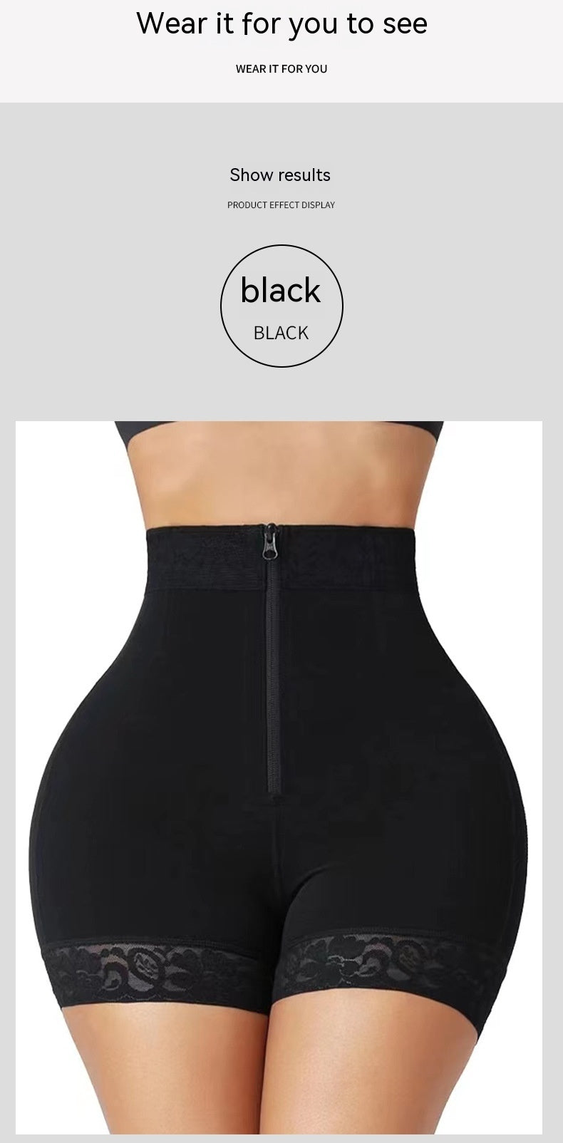 women New Hip Slimming Clothes Abdominal Pants Zipper Hip Lifting