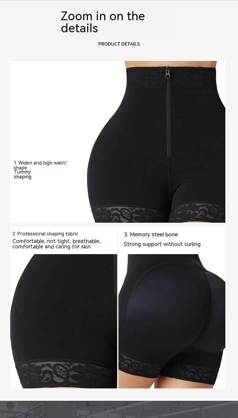 women New Hip Slimming Clothes Abdominal Pants Zipper Hip Lifting