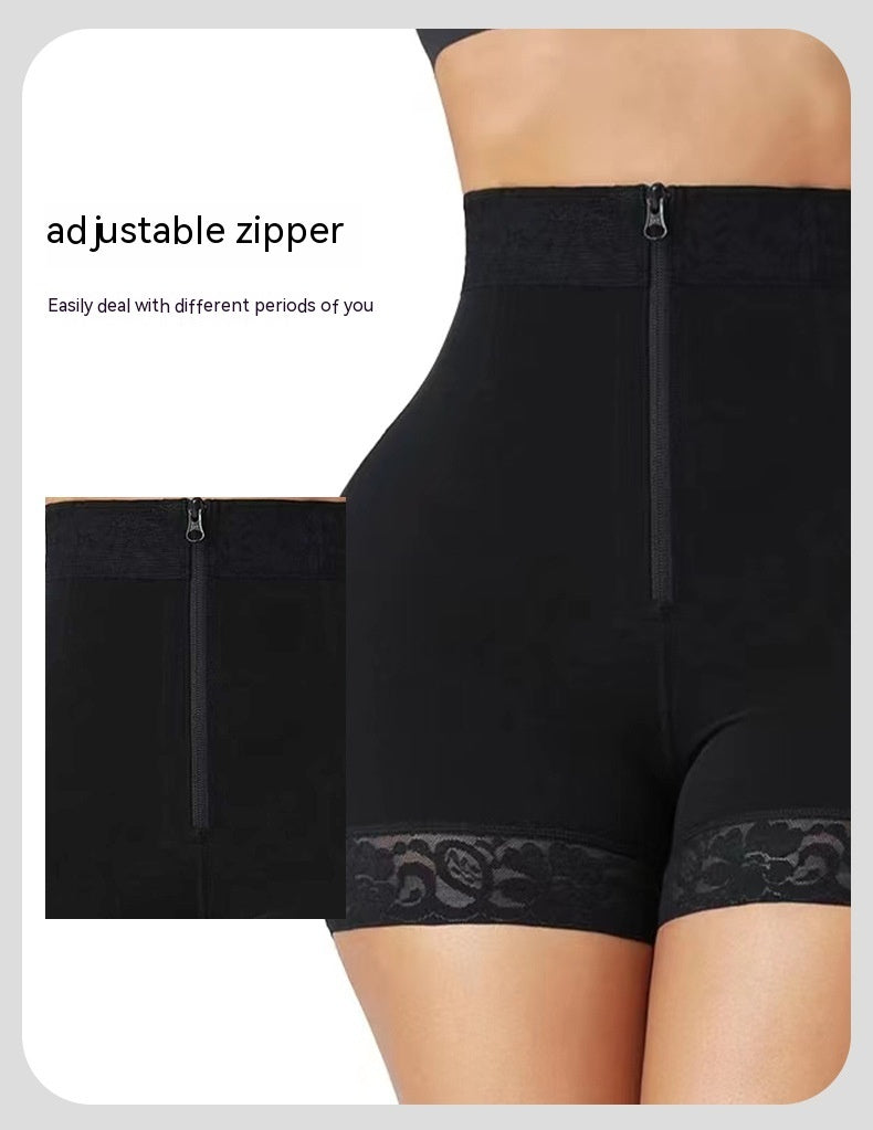 women New Hip Slimming Clothes Abdominal Pants Zipper Hip Lifting