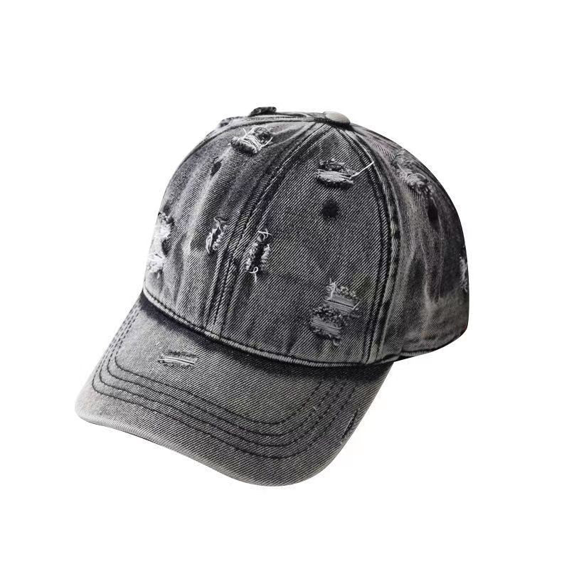 Retro Worn Looking Washed-out Denim Baseball Hat