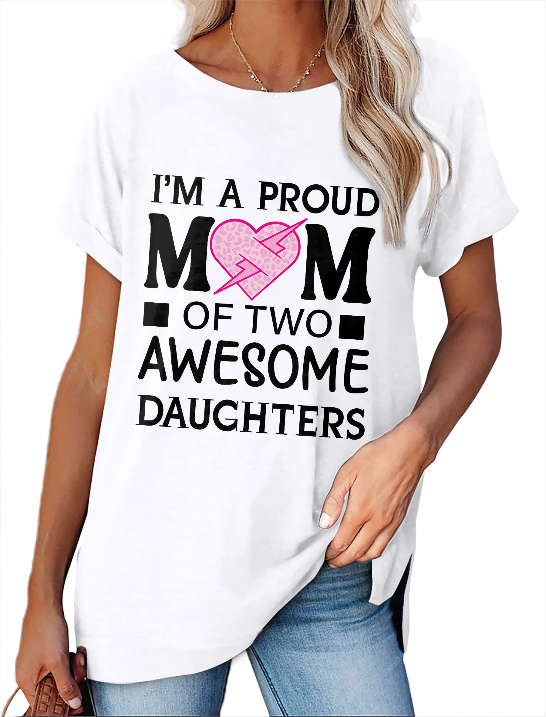 Women's Minimalist Printed Casual Round Neck Short Sleeved Shirt