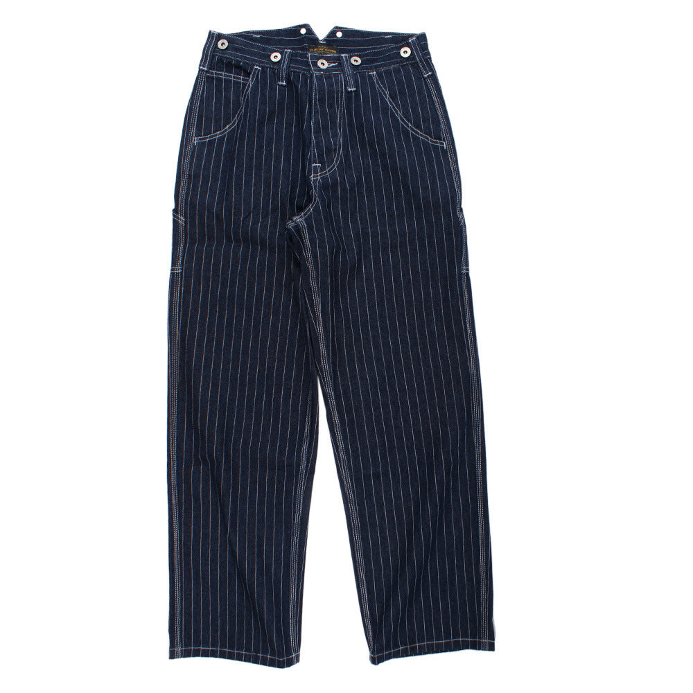 Striped Denim Loose Railway Overalls for men
