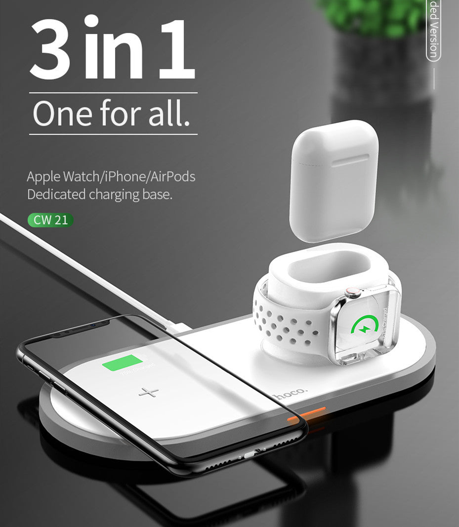 CW20 wireless mobile phone charger, apple watch charger, and air... 3 in1