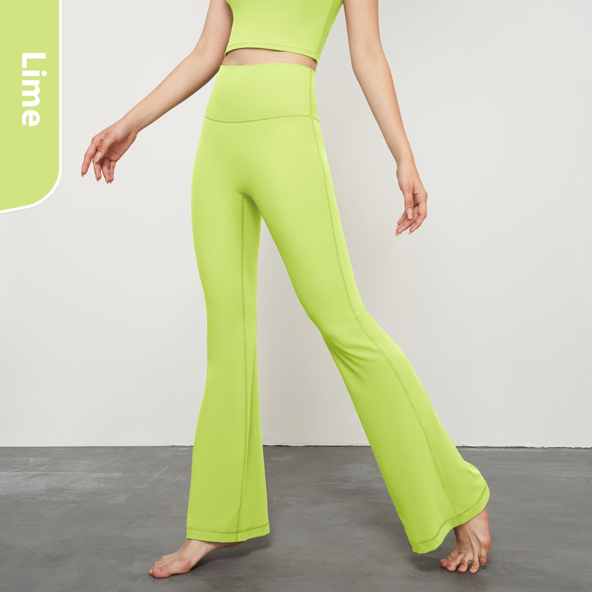 Nude Feel Wide Leg Skinny Yoga Pants High Waist Non-embarrassing Line Sports Trousers