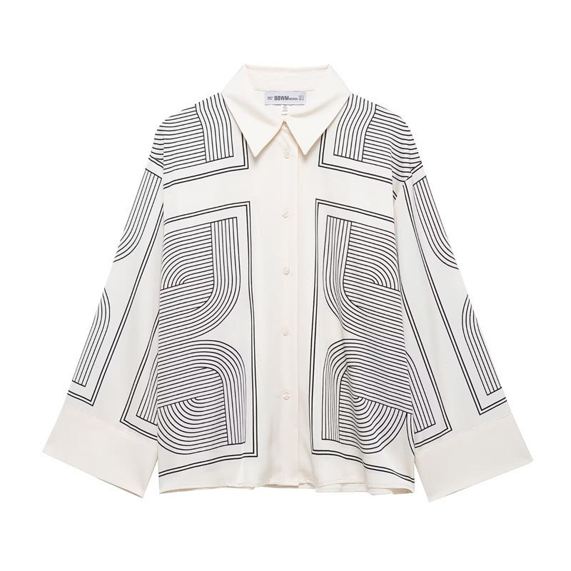 New European And American Style Women's Fashion Casual Printing Diagonal Cloth