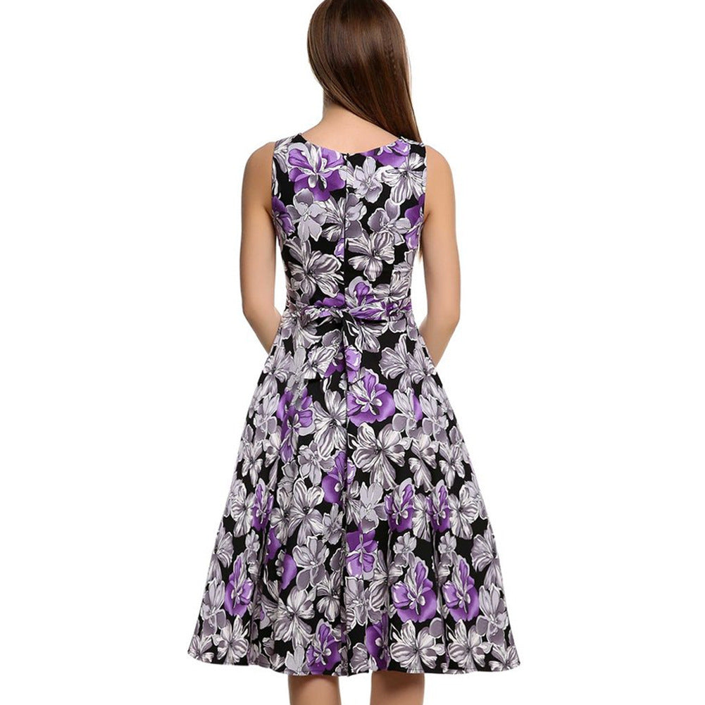 women Vintage print dress
