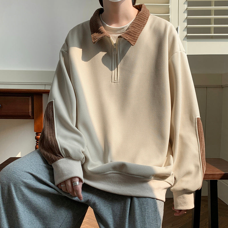 Spring New Retro Heavy Loose Plus Size Square Collar Splicing Coat