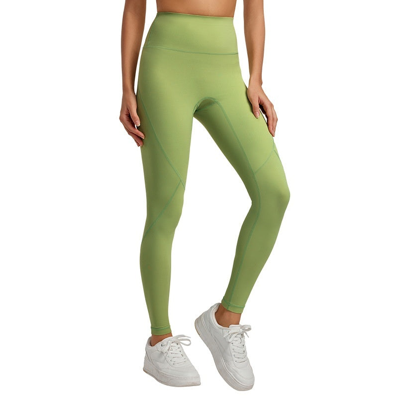 women's Line Contrast Color Yoga Pants Outdoor Mountaineering 7A Antibacterial Hip Lifting