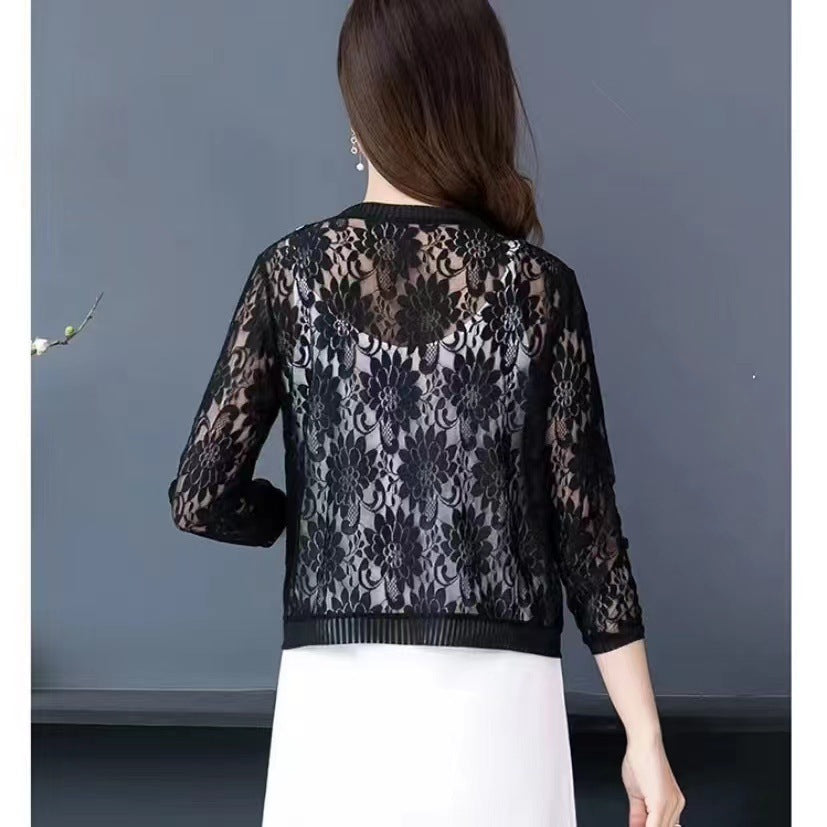 Lightweight Breathable Lace Cappa Sun Protection Cardigan