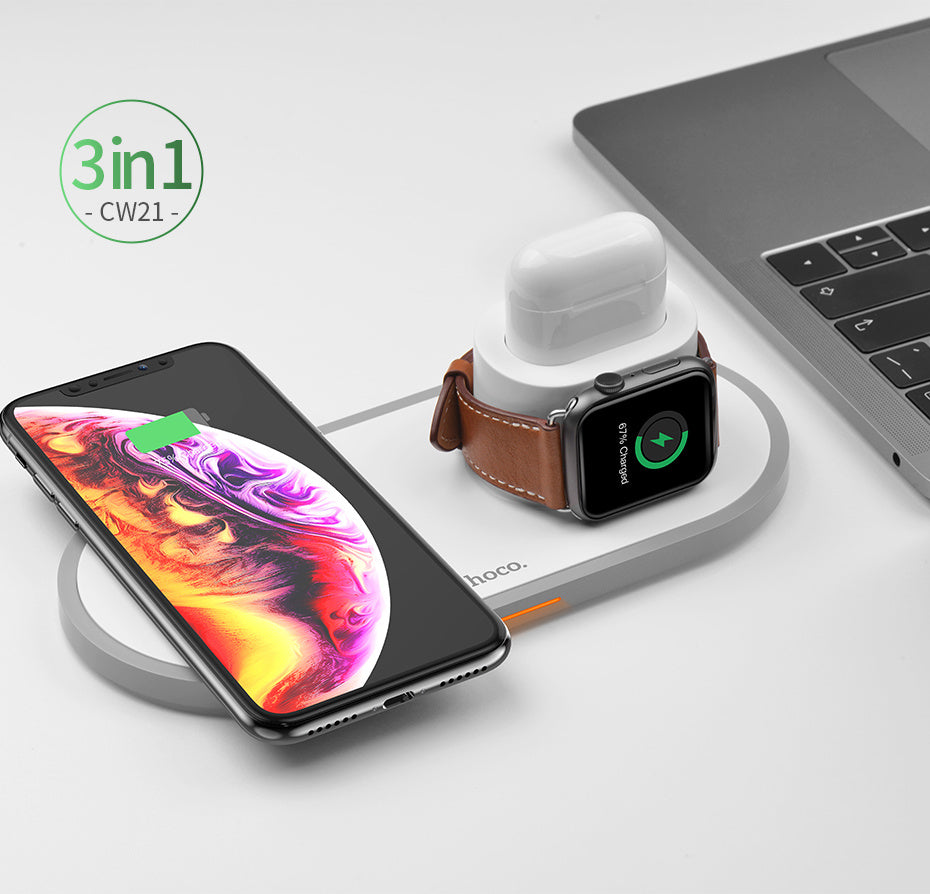CW20 wireless mobile phone charger, apple watch charger, and air... 3 in1
