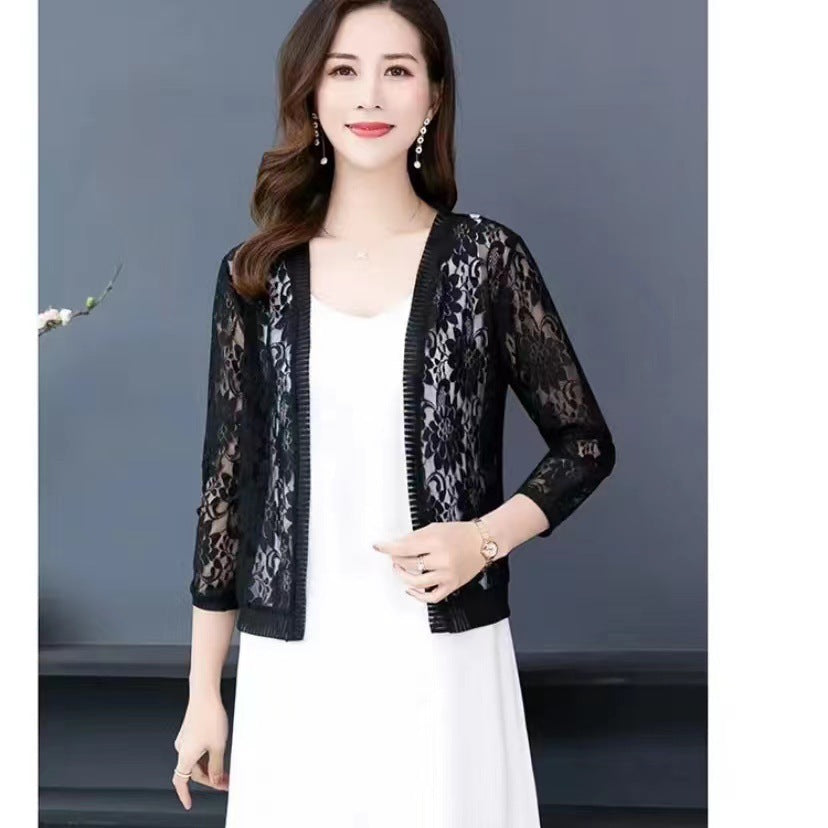 Lightweight Breathable Lace Cappa Sun Protection Cardigan