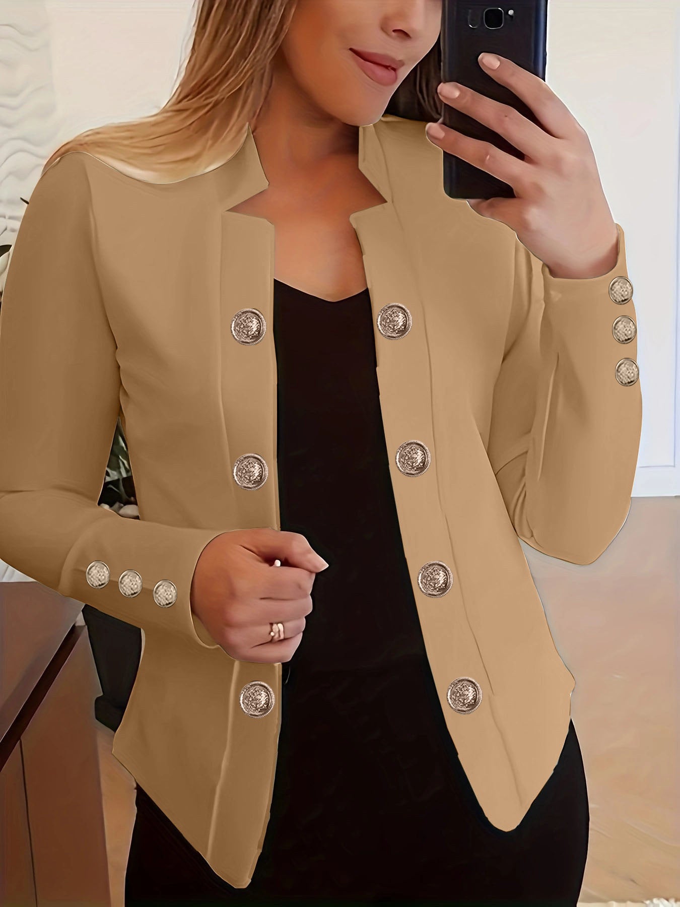 Women's Fashion Cuff Button Small Suit