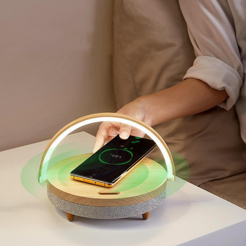 Wireless Charging LED Night Light, Wireless charging technology, charging to about 90%, slow down the direct current, prolong the battery life of the mobile phone ,bleutooth speaker and mobile phone holder 4-1