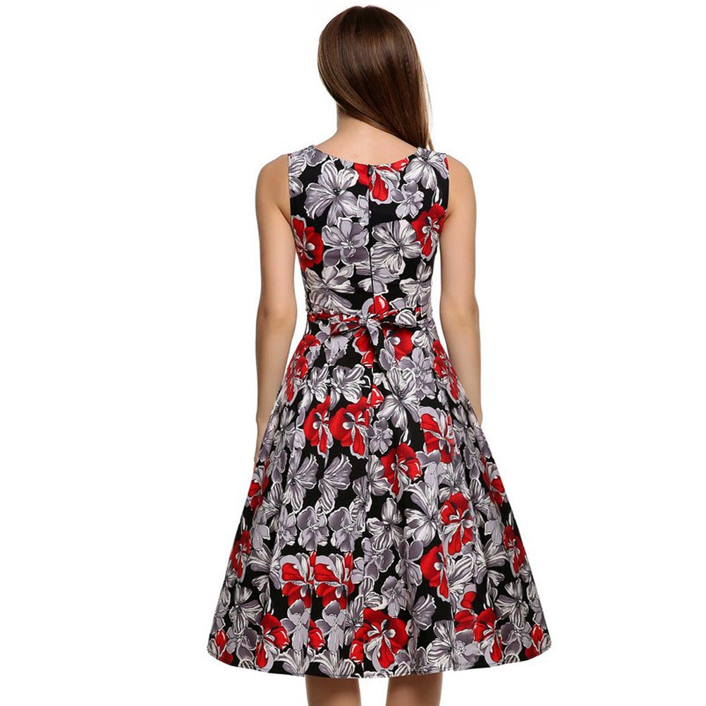 women Vintage print dress