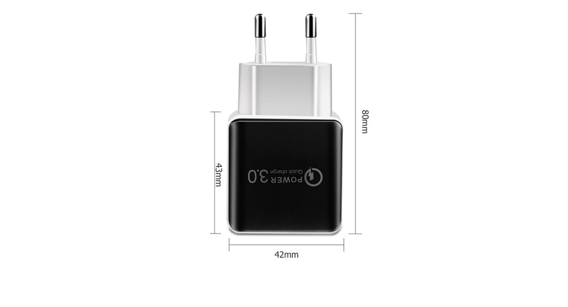 Compatible with Apple, 18W Quick Charge 3.0 Snelle Mobiele Telefoon Oplader Eu Plug Wall Charger Usb Adapter Voor Iphone 11 Pro Xr xs Max Samsung Redmi Huawei
all style (US, UK, EU, UA)