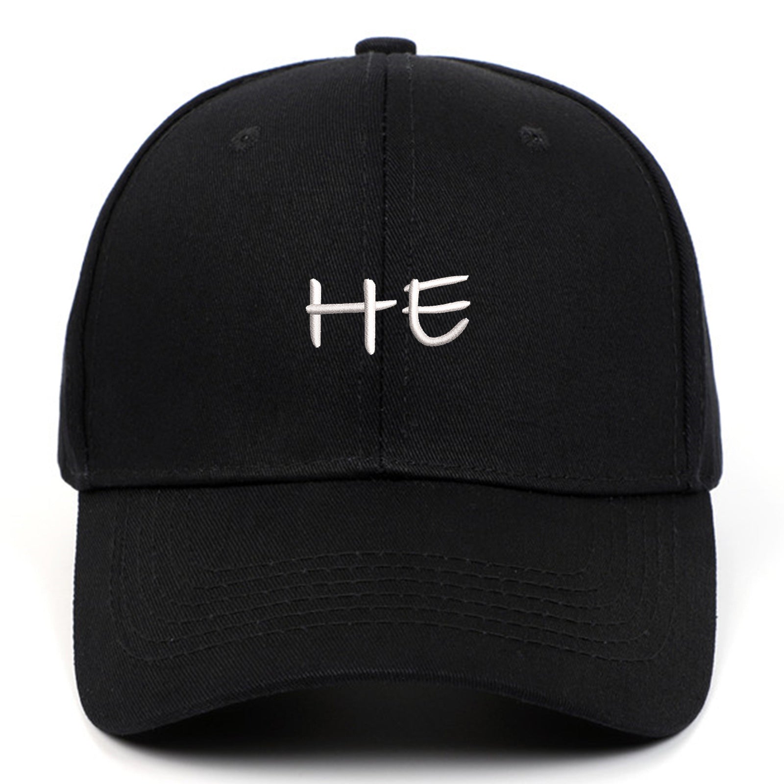 HE SHE Letter Embroidered Sun Hat Fashion Outdoor