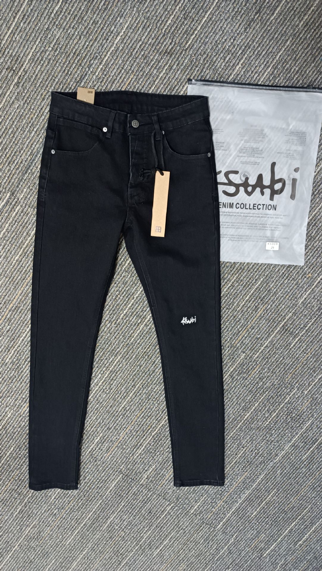 American-style Black Trousers Embroidery for men