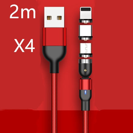 Magnetic Data Cable 540 Degree 180 Degree Rotating Charging Cable Blind Suction Three-in-one Bent Magnetic Cable,3 in 1