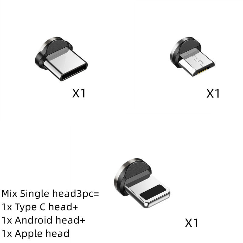 Magnetic Data Cable 540 Degree 180 Degree Rotating Charging Cable Blind Suction Three-in-one Bent Magnetic Cable,3 in 1