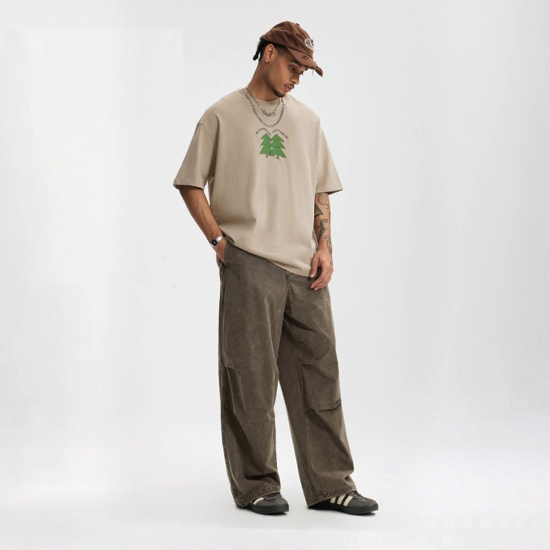 Street Flap Pocket Washed Paratrooper Overalls for men