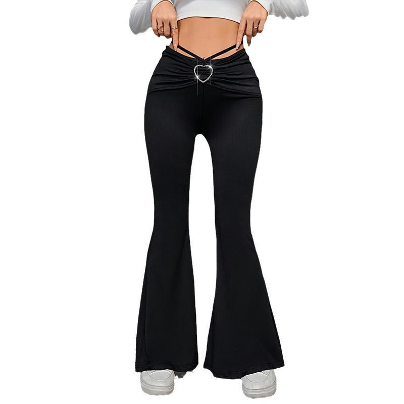 Pants Women's Clothing Heart Buckle Slingback